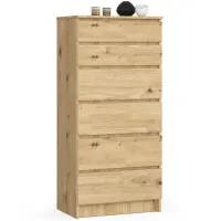 Komoda do sypialni, pokoju, 6 szuflad, STILO, 60x40x130 cm | TYLETEGOTU