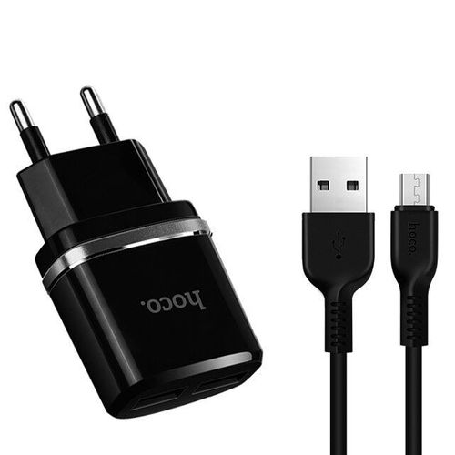 HOCO C12 NETWORK CHARGER + MICRO-USB CABLE BLACK na Arena.pl