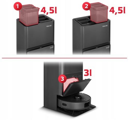 ROBOT SPRZĄTAJĄCY MOPUJĄCY WELLTEC R90 PRO + STACJA 5W1 + AKCESORIA na Arena.pl