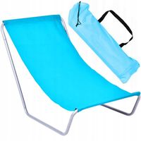 LEŻAK TURYSTYCZNY FOTEL PLAŻOWY SKŁADANY OGRODOWY NA BALKON TARAS BŁĘKITNY