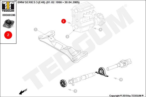 BMW 1 E4 PODUSZKA SILNIKA PRAWA 98 00-05 E46 na Arena.pl