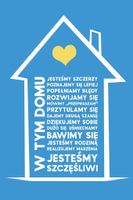 W tym domu – obraz w ramie 20×30 cm Wybierz ramkę - Ramka INOX R8 - wąska