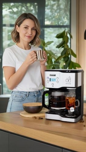 Ekspres przelewowy kawy 2w1 Yoer 1900W +Dystrybutor wody na herbatę na Arena.pl