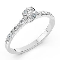 pierścionek z białego złota 585 z diamentem (brylantem) 0,61 ct g/si