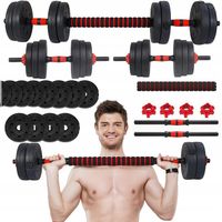 Hantle regulowane bitumiczne gryf sztanga 20KG zestaw hantli 2x10 KG