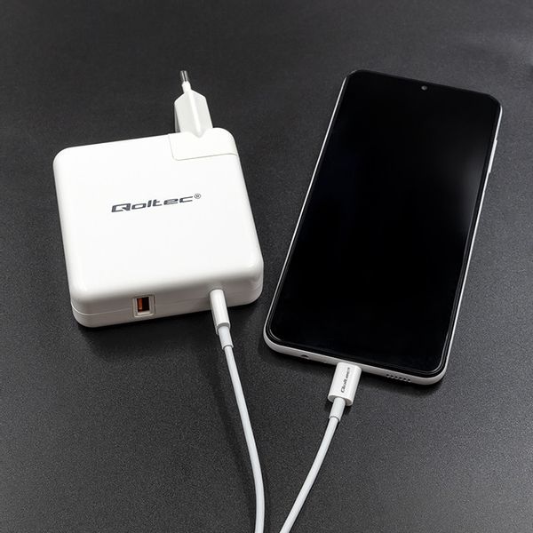 Qoltec Ładowarka GaN FAST 108W 5-20V 3-4.7A USB C Biała zdjęcie 9
