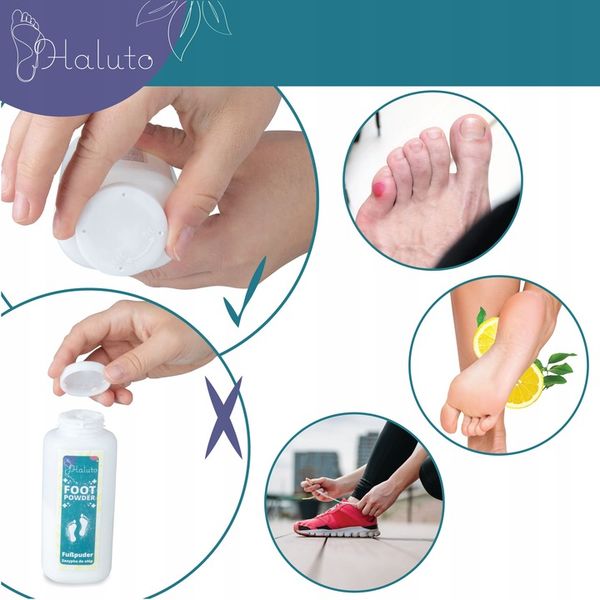 Talk puder do stóp i obuwia na nadmierną potliwość zestaw 3 szt. HALUTO zdjęcie 4