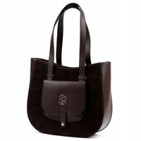 Torebka skórzana zamszowa A4 Gregorio shopper klasyczna 1729 ciemny brąz