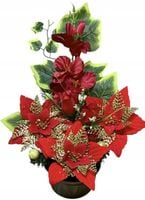 STROIK GRÓB KOMPOZYCJA NA CMENTARZ KWIATY SZTUCZNE BUKIET WIĄZANKA