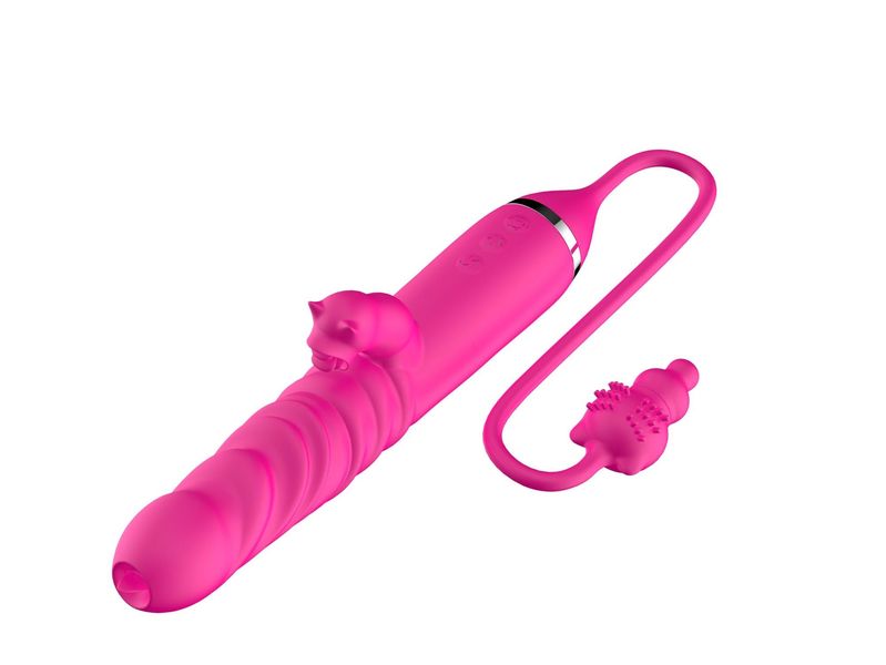 Tongue Licking Triple Stimulation Thrusting Vibrator zdjęcie 12