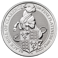 Bestie Królowej: Czarny Byk z Clarence 1 uncja Platyny 2019