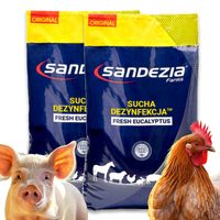 2 x SANDEZIA SUCHA DEZYNFEKCJA 10KG DRÓB NIOSKI KURNIK WIRUSY BAKTERIE