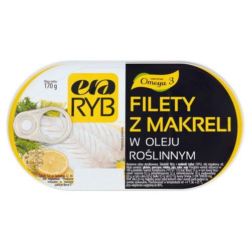Era Ryb Filety z makreli w oleju roślinnym 170 g na Arena.pl