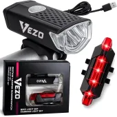 Vezo 2x lampka rowerowa przednia tylna led zestaw do roweru usb przód tył