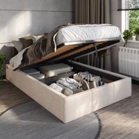 ŁÓŻKO 120x200 TAPICEROWANE Z POJEMNIKIEM + STELAŻ METALOWY PODNOSZONY