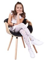 Rajstopy mikrofibra 40DEN białe w kolorowe serduszka 152-158