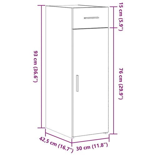 Bufet dąb artisan 30 x 42.5 x 93 cm Materiał drewnopochodny na Arena.pl