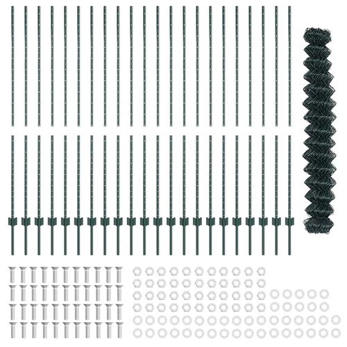 Ogrodzenie z słupkami Zielony 1.6 x 25 m Stal na Arena.pl
