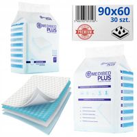 PODKŁADY CHŁONNE MEDIBED PLUS 90X60 MOCNE niejałowe PREMIUM 960ml 30 SZT.
