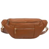 VERA PELLE nerka skórzana saszetka biodrówka V563 camel