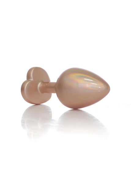 Plug-Jewellery Pearl Gold Heart PLUG- Clear M zdjęcie 3