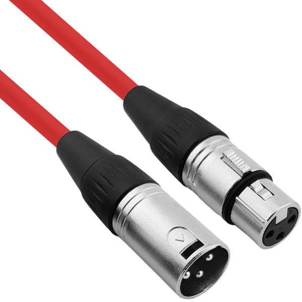 Kabel przewód mikrofonowy XLR XLR 8 m 0,23mm czerwony Red's Music MC0180-RED PL zdjęcie 1