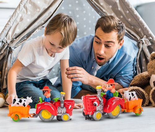 TRAKTOR TRAKTOREK FARMERA Z PRZYCZEPKĄ INTERAKTYWNY JEŹDZI ŚPIEWA KRÓWKA na Arena.pl