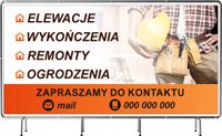 BANER REKLAMOWY 200x100 cm plandeka duży wybór wzorów ELEWACJE WYKOŃCZENIA