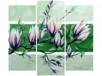 90 80CM OBRAZ T3 ELEM SŁODYCZ MAGNOLII ZIELENI DRUK ŚCIENNY