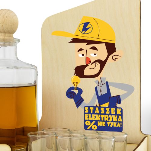 Zestaw KARAFKA  i kieliszki śmieszny prezent dla elektryka na Arena.pl