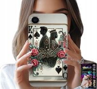 ETUI DO IPHONE XR - KARTA KRÓL KRÓLOWA POKER KARTY + SZKŁO