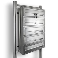 SKRZYNKA LOKATORSKA 5-SKRYTKOWA STAL NIERDZEWNA SZCZOTKOWANA