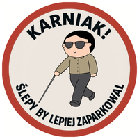 NAKLEJKI TRUDNOZRYWALNE KARNY KARNIAK 7CM x100 PARKUJESZ KARNIAK