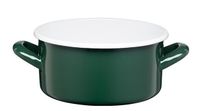 Rondel emaliowany gładki garnek niski 18 cm 2 l zielony butelkowa zieleń