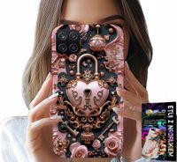ETUI DO SAMSUNG GALAXY A22 5G - KOBIECE, MODNE WZORY, KŁÓDKA SERCE RÓŻA