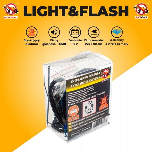 Ultradźwiękowy odstraszacz kun Antykuna CICHY I BŁYSKAJĄCY na 4 strony na Arena.pl