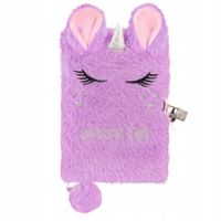 PAMIĘTNIK PLUSZOWY SEKRETNIK Z KŁÓDKĄ UNICORN JEDNOROŻEC NOTATNIK