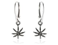 WISZĄCE OKSYDOWANE SREBRNE KOLCZYKI MARIHIANA MARY