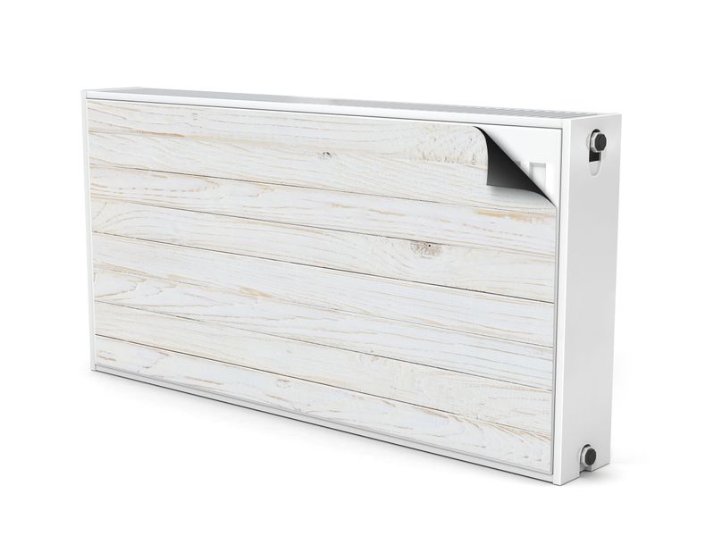 Mata MAGNETYCZNA Grzejnika Białe Poziome Deski Dekoracja 90cm x 60cm zdjęcie 2