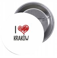 Przypinki buttony I LOVE KRAKÓW z grafiką HIT