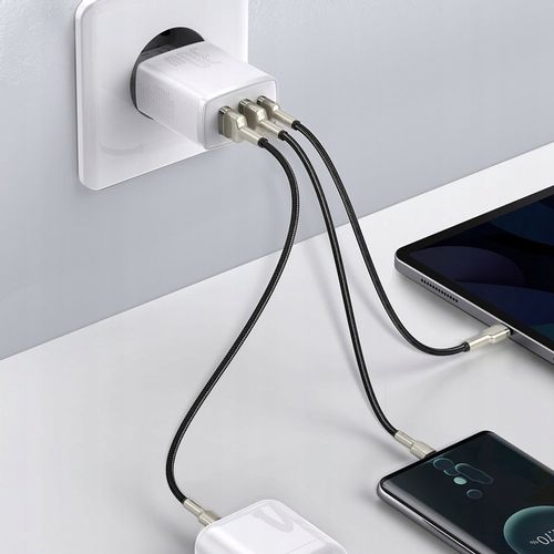 BASEUS SZYBKA ŁADOWARKA SIECIOWA KOSTKA 2x USB USB C 30W MOCNY ZASILACZ 3A na Arena.pl