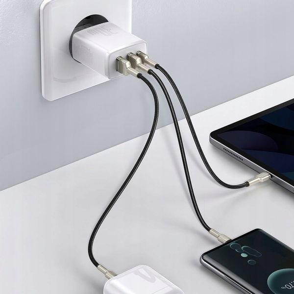 BASEUS SZYBKA ŁADOWARKA SIECIOWA KOSTKA 2x USB USB C 30W MOCNY ZASILACZ 3A zdjęcie 3