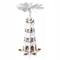 Piramida świąteczna XL Biała Drewniana 60 cm