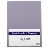 Prześcieradło bawełniane bez gumki 160x200 noris grafitowe