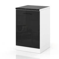 Szafka Kuchenna Stojąca Z Blatem Modułowa 50cm Spremium Czarny Połysk