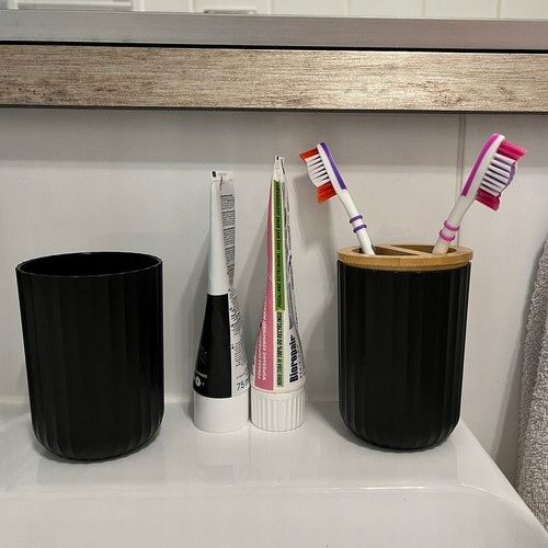 ZESTAW ŁAZIENKOWY 6 ELEMENTÓW CZARNY KOMPLET DO WC KOSZ DOZOWNIK SZCZOTKA zdjęcie 13