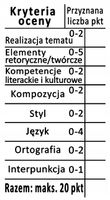 Pieczątka dla nauczycieli j. polskiego KRYTERIA OCENY 20 pkt -ułatwia pracę