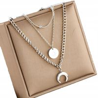 Srebrny Damski Naszyjnik Celebrytka Stal chirurgiczna 316L Posrebrzany 18K