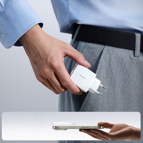 Mała i supercienka ładowarka sieciowa 20W USB-A USB-C - biała na Arena.pl