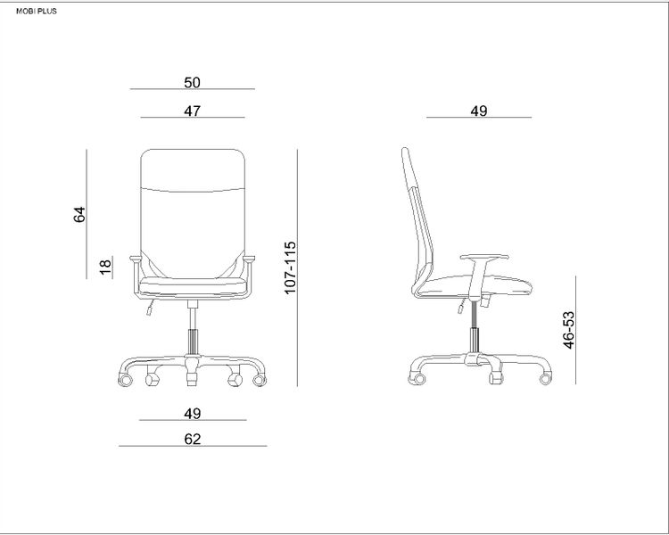 Fotel biurowy, Mobi Plus, pomarańczowy zdjęcie 3